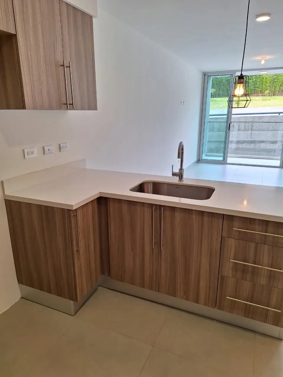 Kitchen with wood cabinets